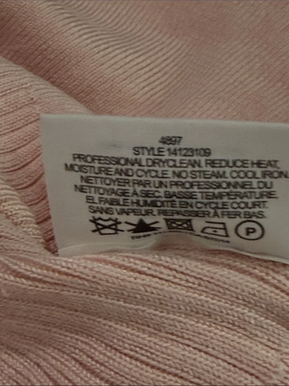 Tory Burch Light Pink Ribbed Crewneck Sweater with Shoulder Buttons size XL